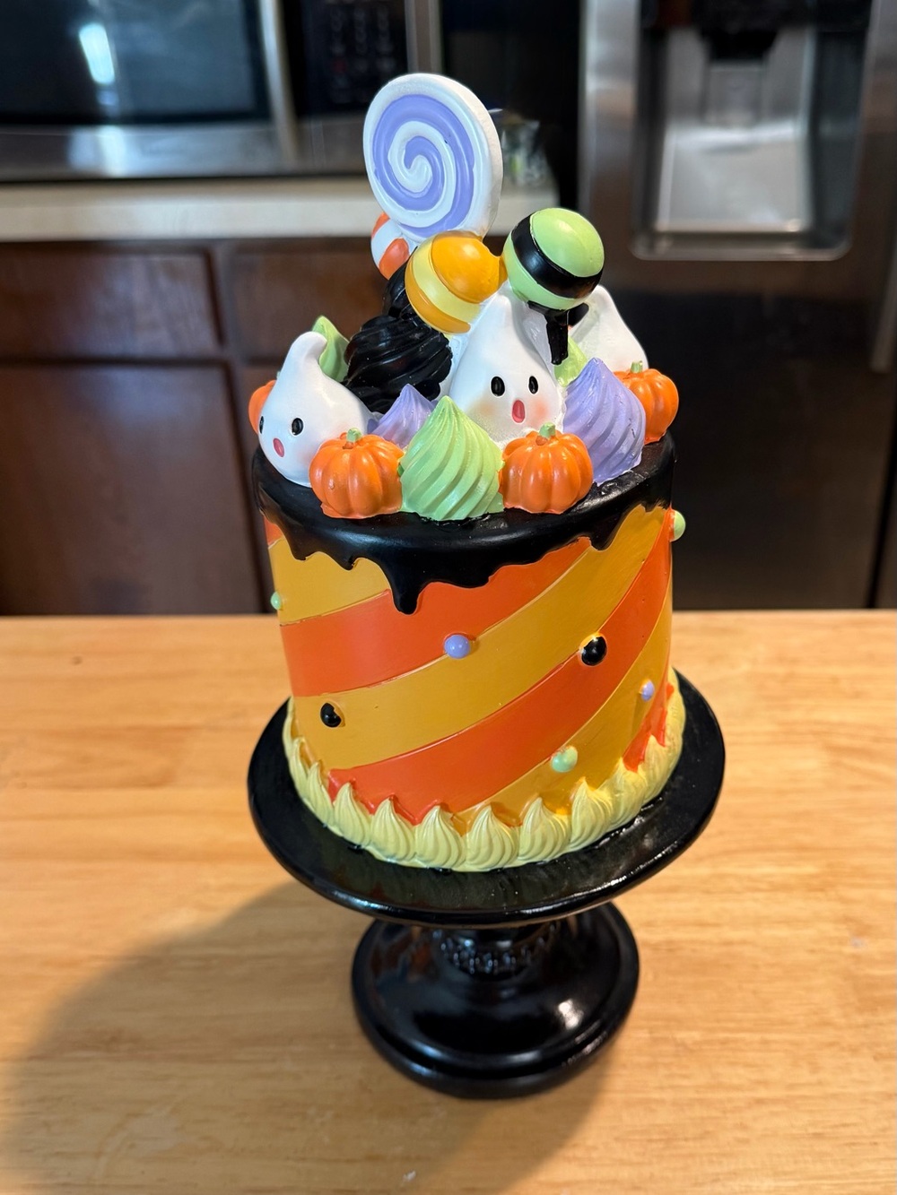 Halloween Candy Drip Decorative Cake Topper - Orange, Yellow, Black
